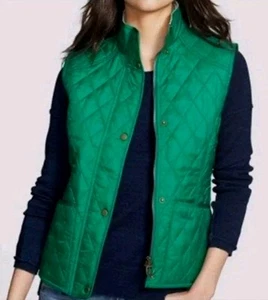 Barbour Women's Kelly Green Summer Liddesdale Quilted Puffer Gilet Vest! Size 14 - Picture 1 of 6