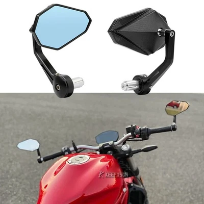 2x Espejo retrovisor antirreflejo de barra de 7/8" 22 mm para Ducati Monster Panigale V4 R Foto 1 de 4