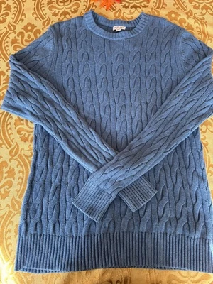 Merona Men's Deep Blue Classic CableKnit Sweater. Lg. Blend. Fabulous For Fall! - Image 1 of 4