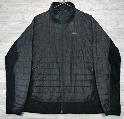 Patagonia Nano Puff Hybrid Jacket Mens XXL Black Fleece Polartec Full Zip - Image 1 of 4