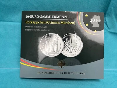 FOLDER f. 20 EURO 2016 - ROTKÄPPCHEN - OHNE MÜNZE / LEER ORI - Bild 1 von 3