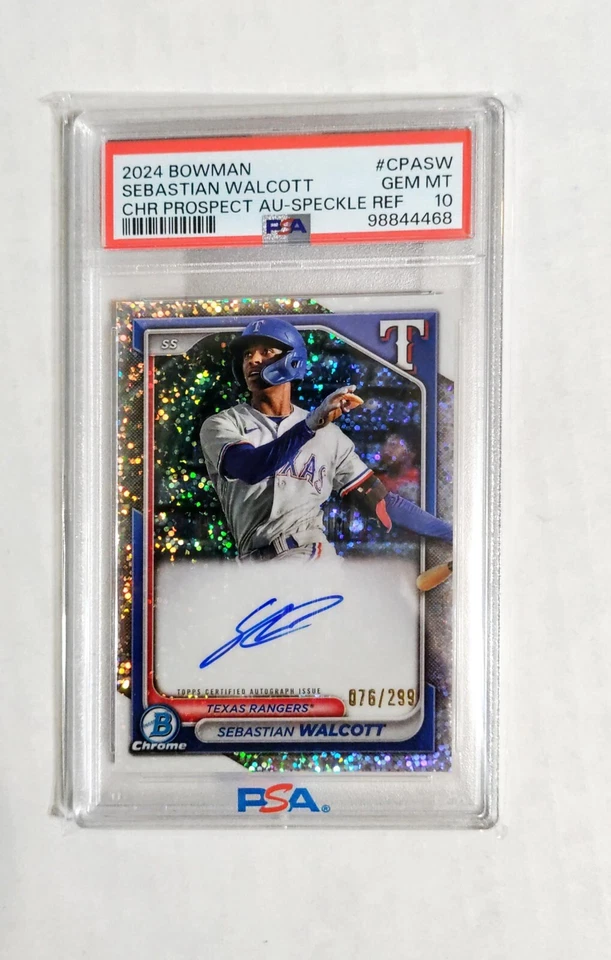 Sebastian Walcott PSA 10 2024 Bowman Chrome AUTO Gem SPECKLE REFRACTOR /299 z1 - Image 1 of 1