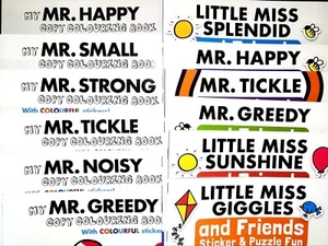 MR MEN & LITTLE MISS COLOURING & STICKER BOOKS - New - Mix n Match - Picture 1 of 69