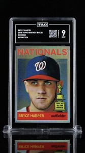 2013 TOPPS HERITAGE CHROME BRYCE HARPER REFRACTOR # /564 HC50 TAG 9 RC Cup POP 1