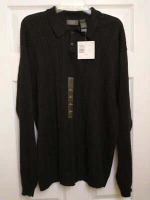 Crazy Horse by Liz Claiborne Co. Men’s XL Pullover Collared Sweater Black Knit  Foto 1 de 4