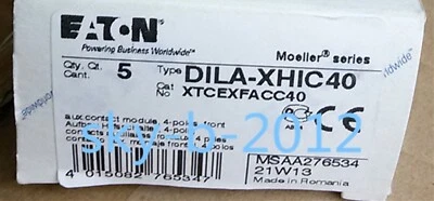 1 PCS NEW IN BOX EATON MOELLER Contactor contacts DILA-XHIC40  4 always open - Image 1 of 3