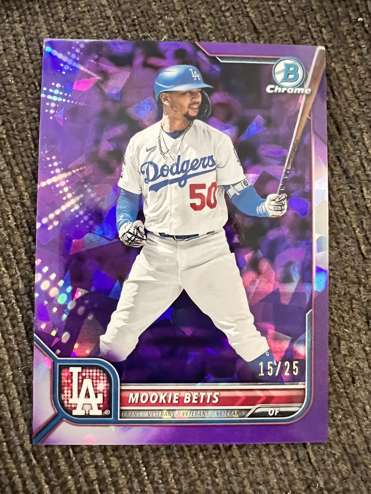 2022 Bowman Chrome Sapphire Mookie Betts Purple refractor /25 #84 Dodgers