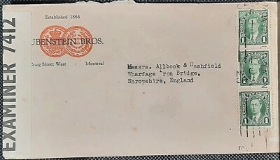 (CAN-240) CANADA 1937 cover with 3 stamps SG357 from Montreal to Shropshire UK - Image 1 of 2