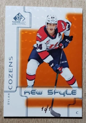 2019-20 SP Game Used CHL New Style Dylan Cozens RC 1/1 Lethbridge Hurricanes - Image 1 of 2