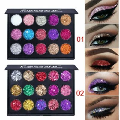 Waterproof Glitter Eyeshadow Eye Shadow Pallete 15 Colour Lasting Makeup Kit Set - Image 1 of 4