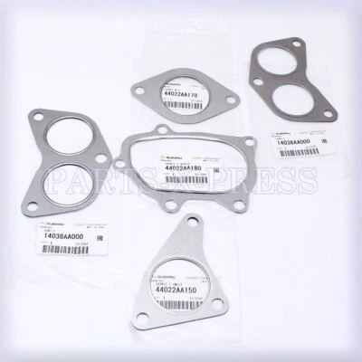 NEW GENUINE SUBARU WRX STI XT GT EXHAUST MANIFOLD GASKET KIT UP DOWN PIPE TURBO - Image 1 of 4