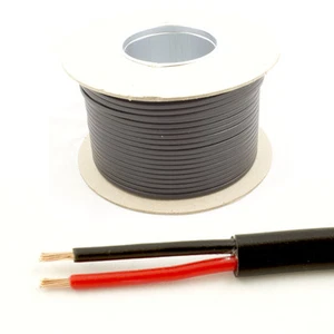 *11 AMP Nennleistung* 0,5 mm² dünnwandig 2 Doppelader Kabel Draht Auto LED Licht (100 m Rolle) - Bild 1 von 1