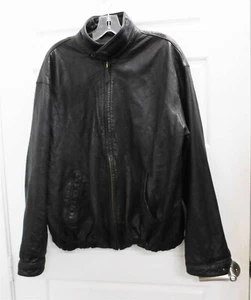 Roundtree & Yorke Bomberjacke schwarz Leder Reißverschluss Gr. L - Bild 1 von 4