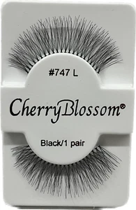 PESTAÑAS CEREZO FLOR MODELO# 747L NEGRAS 1 PAR POR CADA PAQUETE - Imagen 1 de 5