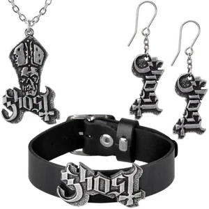 Alchemy GHOST Metal Band Jewelry Pendant Earrings Leather Wriststrap Bracelet - Picture 1 of 7