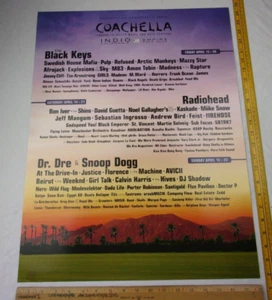 Dr. Dre Snoop Dogg Black Keys Coachella music festival lineup poster 2012 18x24 - Picture 1 of 2