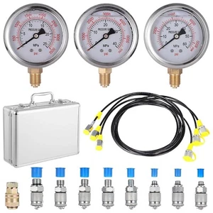Hydraulikdruckprüfsatz 25/40/60 MPa Manometer für CAT KOMATSU John Deere - Bild 1 von 9