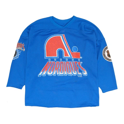 Vintage Quebec Nordiques CCM Maska Practice Hockey Jersey Size XL Blue 90s NHL Cover