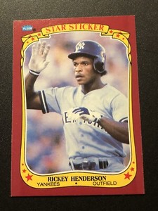 1986 Fleer Star Stickers Rickey Henderson #53 HOF