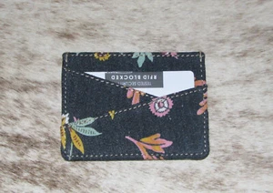 "Bolsas Myra #8691A de lona "Flor de la pradera" 4""x3"" identificación, soporte para tarjetas ~ bloqueo de RFID - Imagen 1 de 3