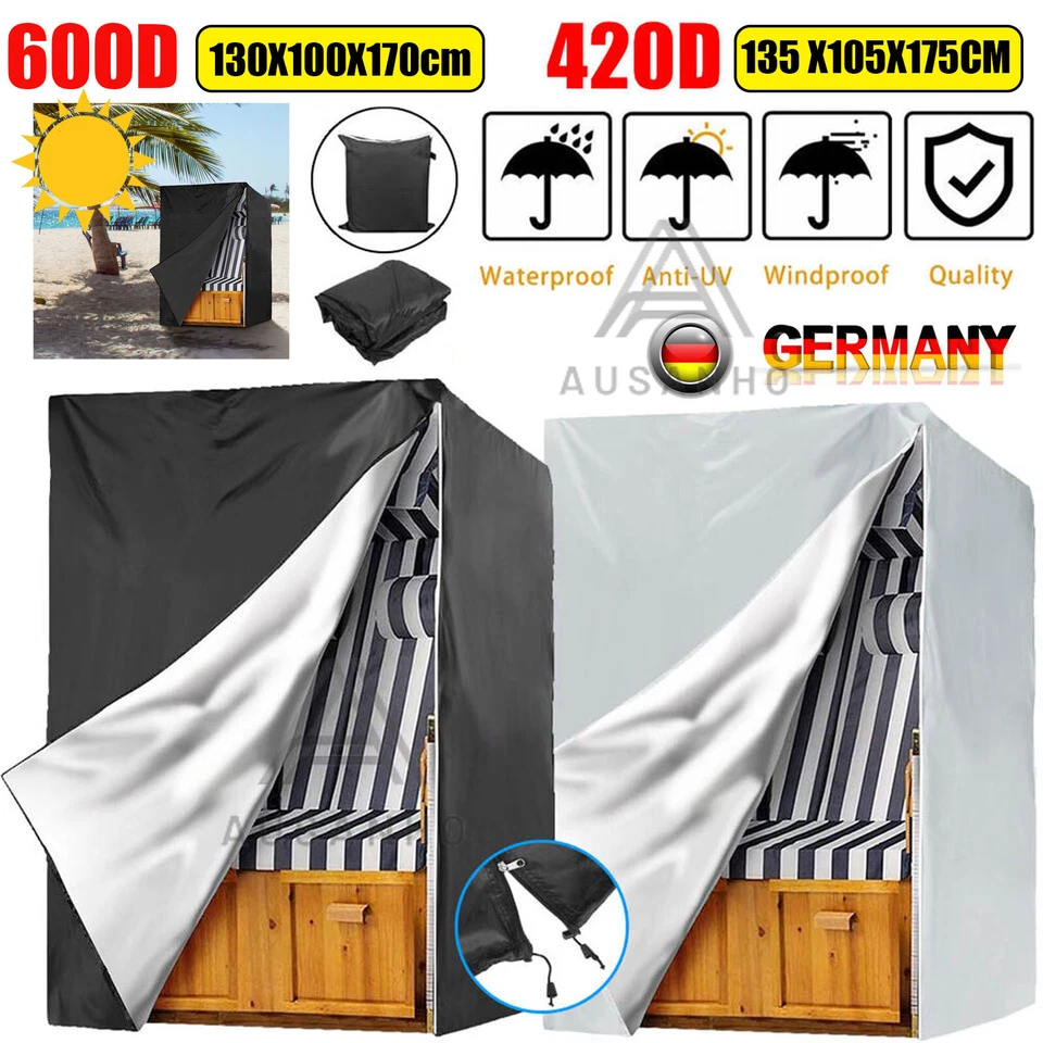 Strandkorb Schutzhülle Winterfest NEU Strandkorbhülle XXL Abdeckhaube Abdeckung - Bild 1 von 1