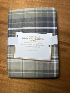 NEW Pottery Barn Teen WREN plaid FLANNEL Standard Sham - Picture 1 of 2