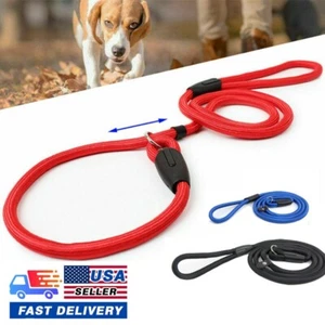 Dog Nylon Adjustable Loop Slip Rope Leash Lead Training Choke Pet Collar 130cm - Picture 1 of 15