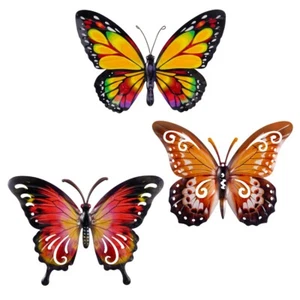 CIM Metall Wanddeko Schmetterling 3er-Set Autumn Mix Wandbild Geschenk Deko - Bild 1 von 4