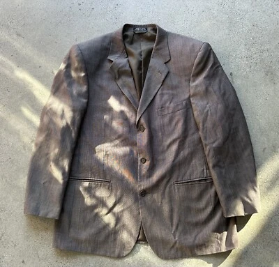 Vintage Patrick James Super 100s Worsted Wool & Silk Brown Suit Jacket Size 44 - Imagem 1 de 4