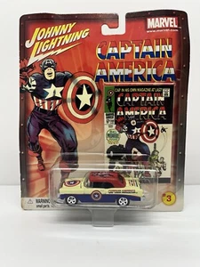 56 Chevy Convertible Johnny Lightning MARVEL Captain America 1:64 DieCast New - Picture 1 of 23