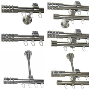 Innenlauf Gardinenstange Edelstahl Look 20mm Wand Decken Zusatzlauf Kristall E39 - Bild 1 von 8