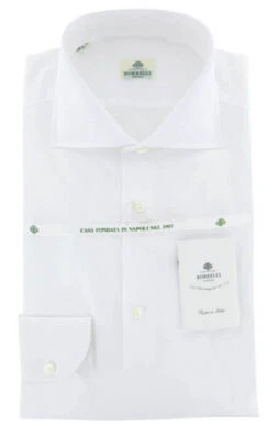Camicia Bianca In Cotone Solido Luigi Borrelli - Slim - 17/43 - (RI) - Immagine 1 di 4