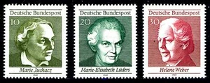 596-598 Einzelmarken aus Block 5 ** (50 Jahre Frauenwahlrecht) - Picture 1 of 1