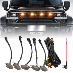 5X Universal For Ford Truck Raptor Style LED Amber Front Grille Lighting Lights - Picture 1 of 21