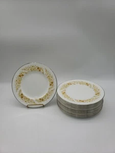 Set Of 12 Vintage Wedgwood Mimosa 8" Salad Plates Yellow Floral Platinum - Picture 1 of 7