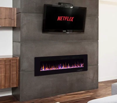 Chimenea Electrica De Calentador Empotrado Pared Remoto Ultrafino 12 Colores 50" - Image 1 of 4