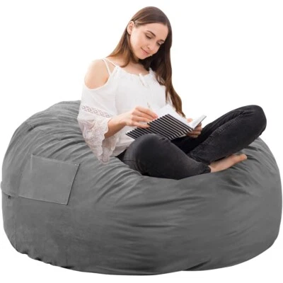 Bean Bag Chair Adults Foam Filled Gaming Sofa Beanbag with Soft Removable Cover - Image 1 of 4