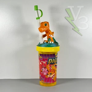 Digimon Digital Monsters Collectible Cup with Aguman Topper, Straw & Straw Cap - Picture 1 of 8