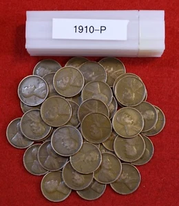 Centavo de trigo Lincoln 1910-P rollo de 50 monedas circulado G-F - Imagen 1 de 4