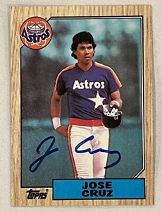 Jose Cruz SIGNED AUTOGRAPH 1987 Topps Card Houston Astros - Picture 1 of 2