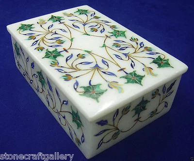 7"x5"x2" Decorative Marble Jewelry Box Rare Stone for Home Decor - Image 1 of 3