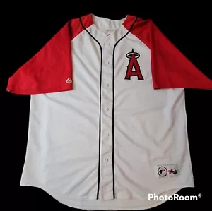 ANAHEIM Los Angeles ANGELS Baseball MAJESTIC Blank Sewn Logo MLB Men's 2XL XXL - Picture 1 of 11