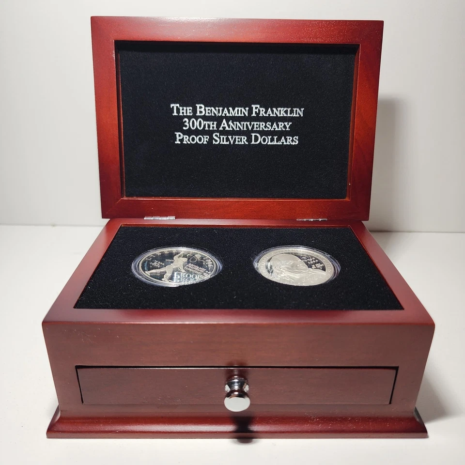 The Benjamin Franklin 300th Anniversary Proof Silver Dollars - Image 1 of 4