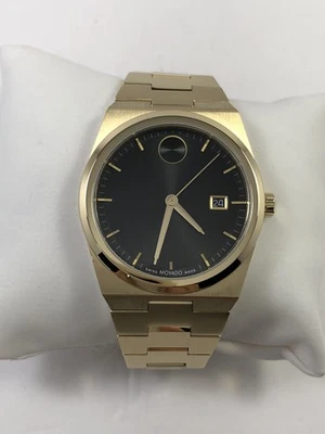Movado Bold Quest Quartz Black Dial Gold Tone Stainless Steel Mens Watch 3601223 - Image 1 of 4