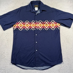 Vintage Y2K Rustler by Wrangler Mens Medium Southwestern Pearl Snap Shirt Aztec - Picture 1 of 4