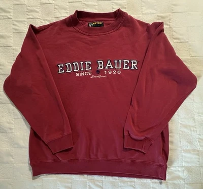 Moletom vintage anos 90 Eddie Bauer EBTK gola redonda bordado soletrado - Imagem 1 de 4