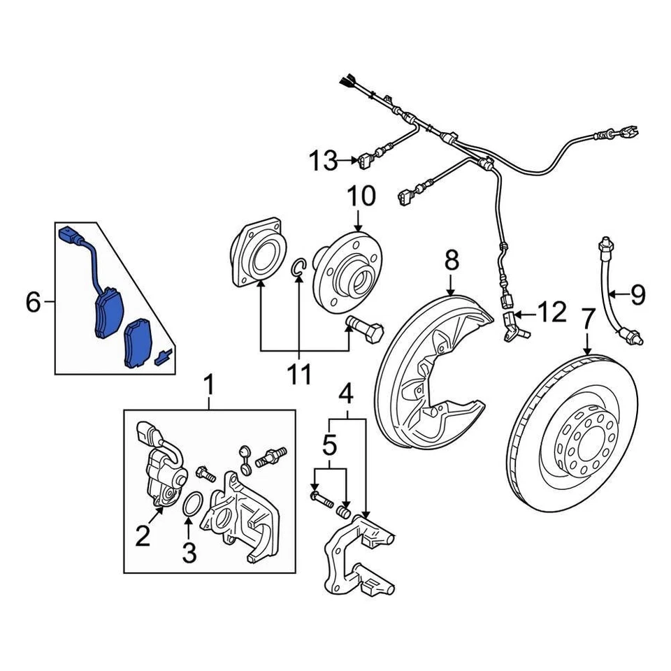 For Audi A6 2010-2011 Audi 3AA698451B Rear Disc Brake Pad Set Foto 1 de 1