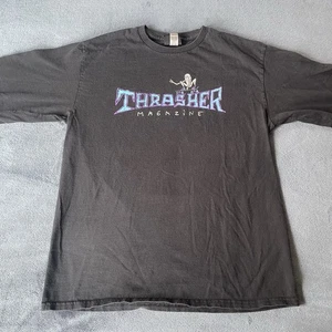 Thrasher Magazine Long Sleeve Black Logo Shirt Medium - Picture 1 of 14