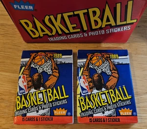 2 (DUE) confezioni cera pallacanestro Fleer 1989-90 sigillate mai aperte da scatola fresca Jordan - Foto 1 di 3