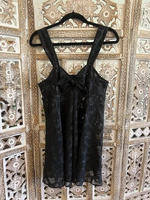 Babydoll Victoria’s Secret Gold Label Sheer Jacquard Negro Pequeño Años 80 90 Foto 1 de 4